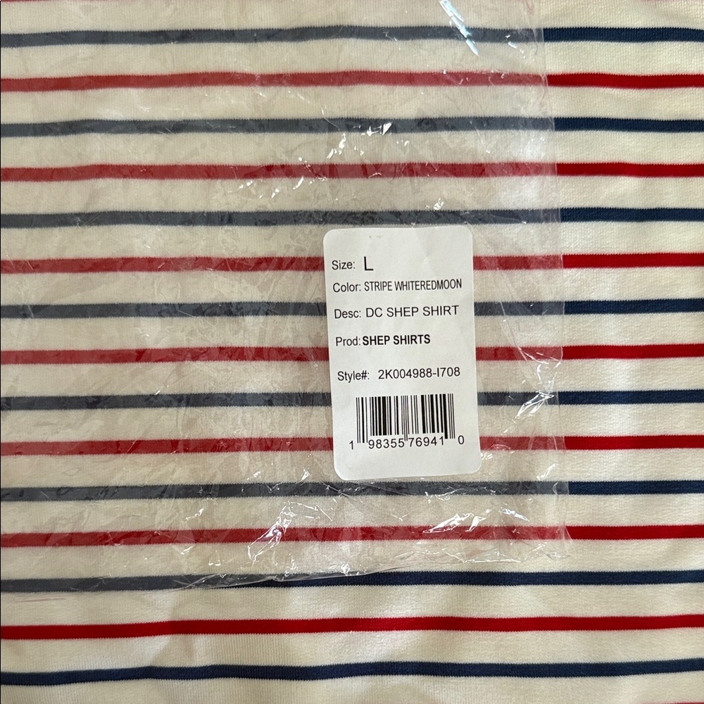 Vineyard Vines Cream Quarter-Zip with Red & Navy Stripes - Picture 4 of 5